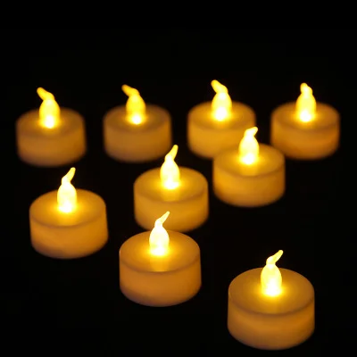 Battery-Powered Halloween Flameless Flickering Led Candle Amber Yellow For Halloween Led Tea Light