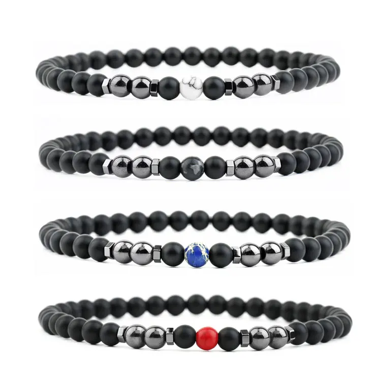 

SC Hot Selling 6mm Black Obsidian Beaded Anklets Bracelets Healthy Slim Anxiety Relief Magnetic Therapy Hematite Anklets Women