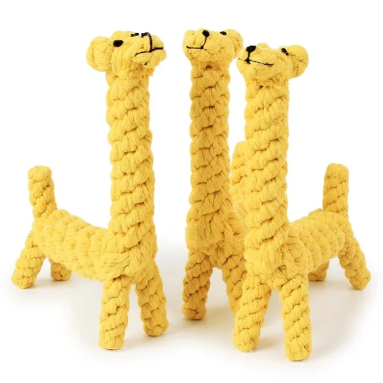 

Cotton Rope Teeth Cleaning Chew Toy Giraffe Cute Pet Dog Toy, Yellow