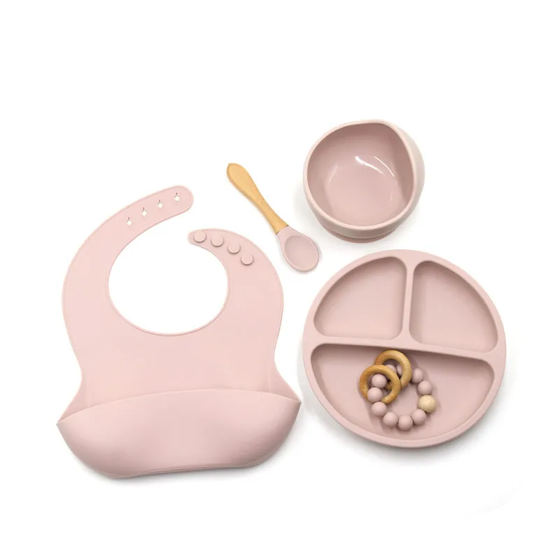 

Custom Logo Food Grade Silicone Baby Feeding and Teether Set