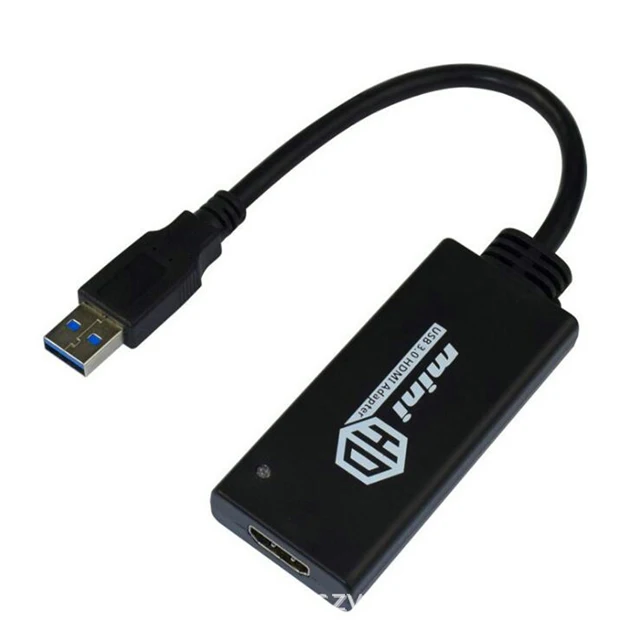 

USB 3.0 to HDMI Adapter 1080P Display Extender with Audio for PC Laptop Projector HDTV Compatible with Windows/Mac, Black