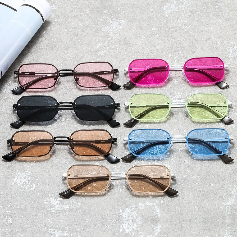

Fast Delivery custom brand oem womens uv400 retro vintage oval metal frame shades sunglasses with candy color lens