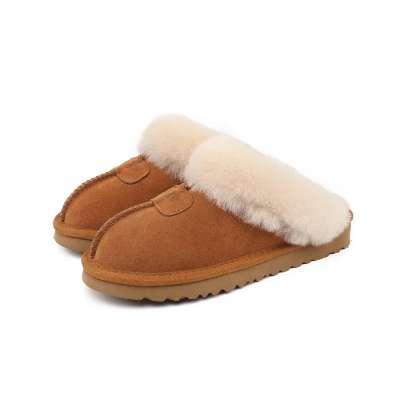 

Min Slipper Loafer Men Winter Cotton-Padded Water-Resistant Faux Warm Flat with Fur Mens Fasion Fur Slippers