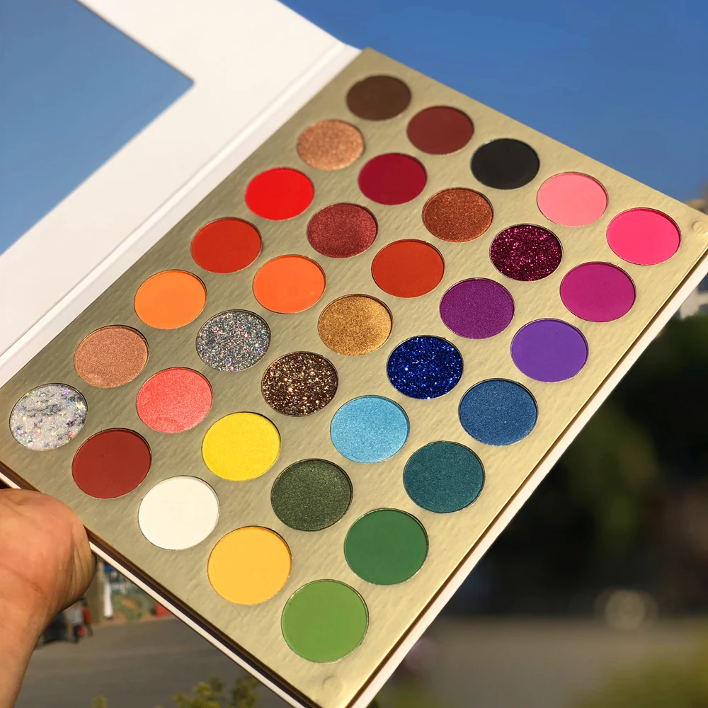 

Custom eyeshadow palette high pigmented vegan 35 Color cosmetics makeup eyeshadow Palette no logo