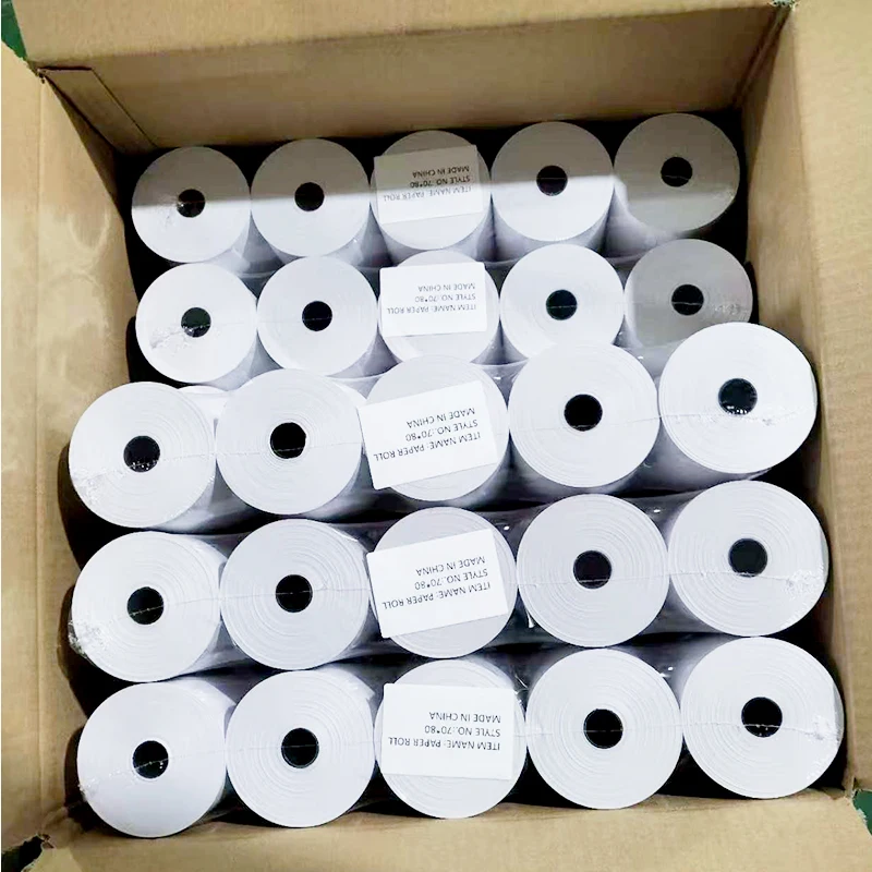 80 X 80mm57x40mm  Thermal Paper Rolls Factory Direct Sale and Smooth Printing Pos Paper Roll 80mm*80mm 55gsm 70gsm