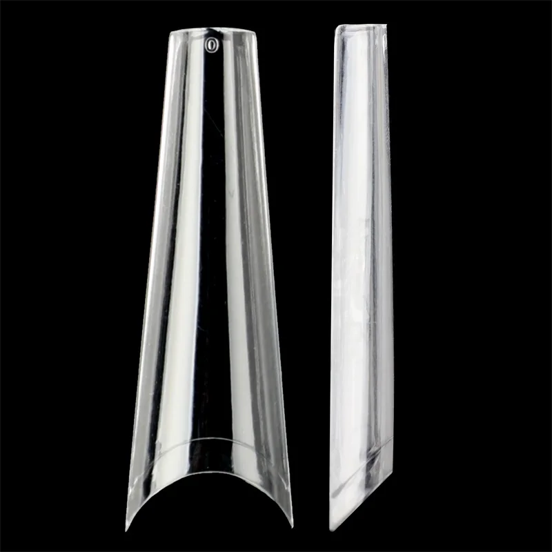 

Press on 504 pcs coffin xxxl extra long false nail tips clear for nail art