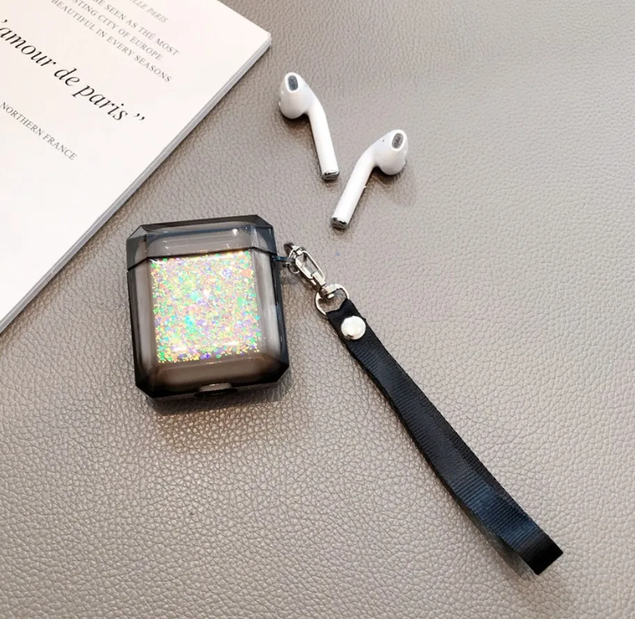 

Hot sale Liquid Quicksand Earphone Case For Appl Air 2 1 Glitter Sequins Headphone Headset Cover Protector Shell silicone, Colorful