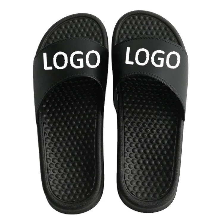 

2020 newest style man low moq requirement women slippers and men embossed printing sandals massage slipper sandals, Red/black/white/customized