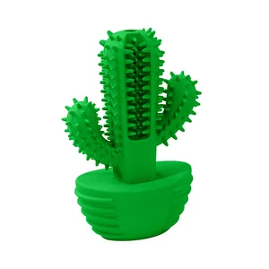 Image of New upgrade Exclusive Cactus shape Natural Rubber Pets Chewing Toys Dog Toothbrush Stick