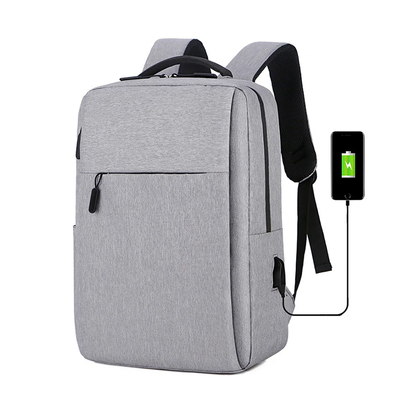 

2022 Trend Simple Oxford Cloth Backpack With USB Port Large Capacity Double Zippers Travel Laptop Backpacks For Men