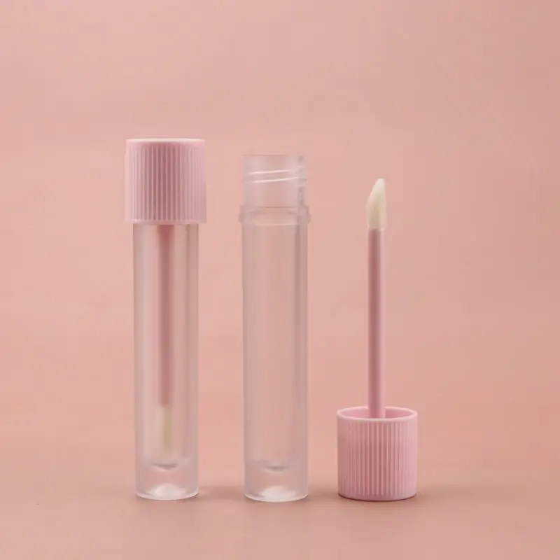 Luxury DIY Cute Dropper Bottle Shape Empty Lip Gloss Tubes Container with Stripe Cap 3ml Matte Lip Gloss case