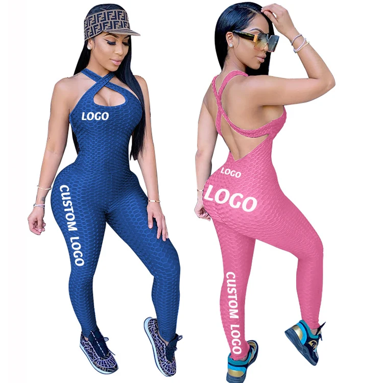 

Free Shipping yoga wearing rompers womens jumpsuit one piece women's sporting backless pleated bottom women clothing, Customized color