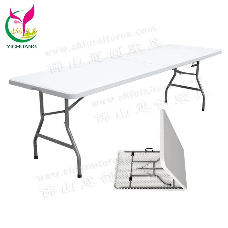 

HYC-T07P Wedding event decor white color rectangle plastic folding tables wholesale