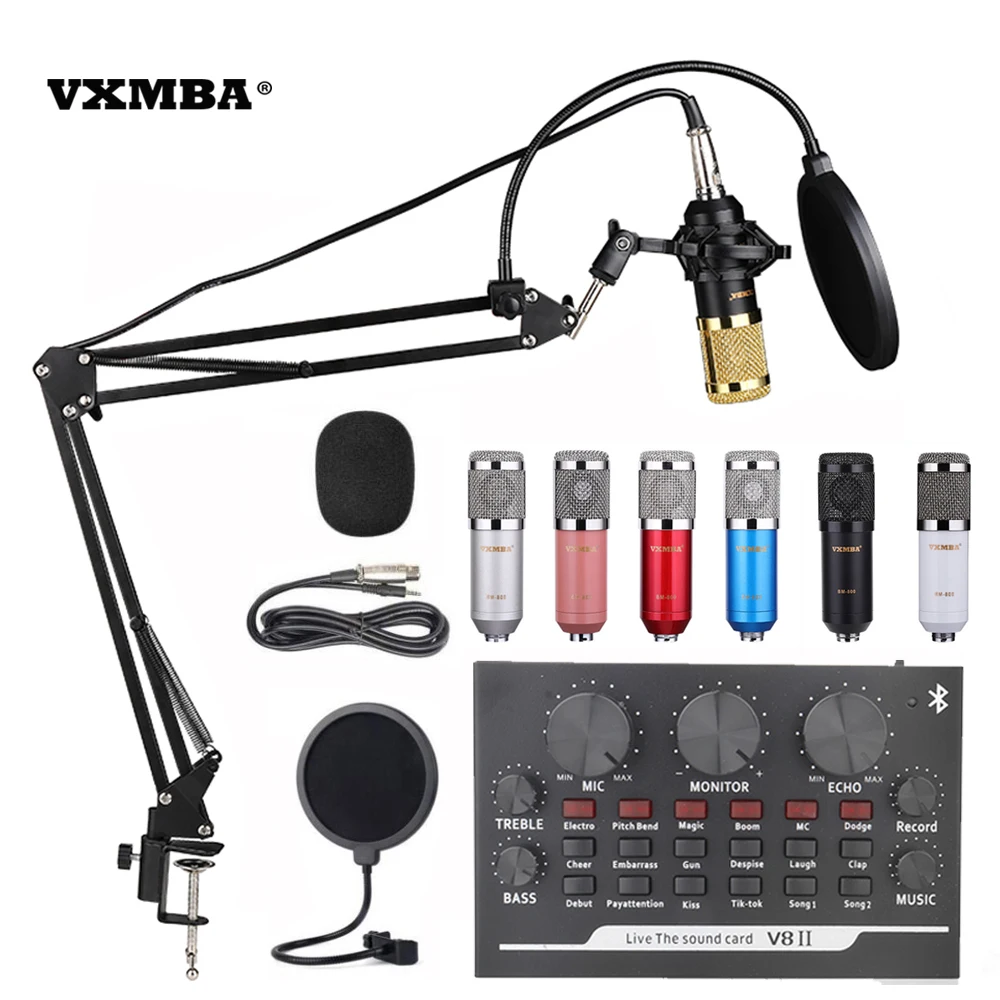 

Wholesale Bm800 With V8 Plus Sound Card 1 Complete Set Studio Mic Kit YouTube recording