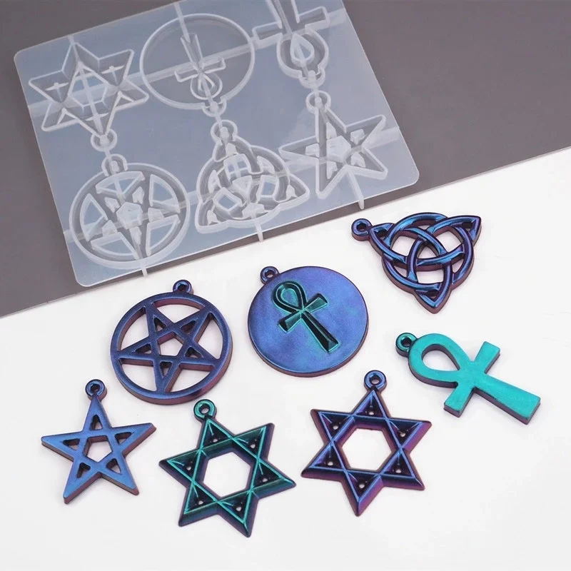 

DIY New Pentagram Shaker Epoxy Resin Silicone Mold Jewelry Fillings Pendant Accessory Charms Handmade Cabochon Mould Stuff Craft, White