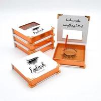 

Square Magnet Paper Box 100% Mink Hair Custom Packaging 3d Mink Strip Lashes