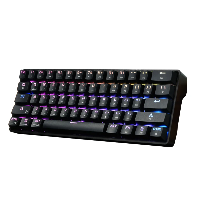 

Wireless And Wired Dual Mode 61 Keys RGB Gaming Ergonomic Hot Swap Keyboard Hot Swappable Mechanical Keyboard, Black and white