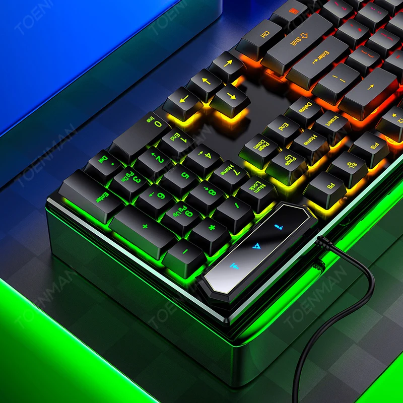 Professional Computer Accessories USB Wired Mechanical Gaming Keyboard And Mouse Combo RGB Lighting Backlit Gamer Keyboard