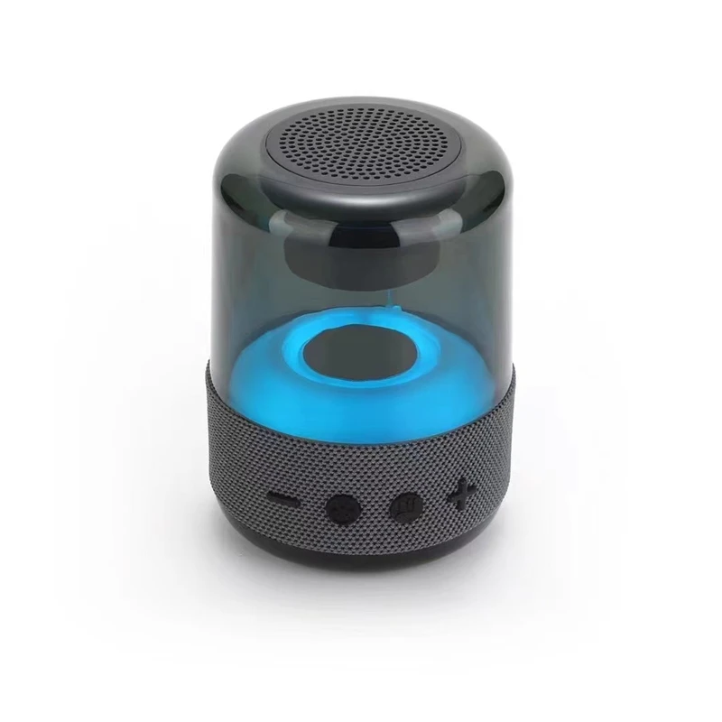 

New small transparent box speaker tws mini LED flash BT wireless speaker