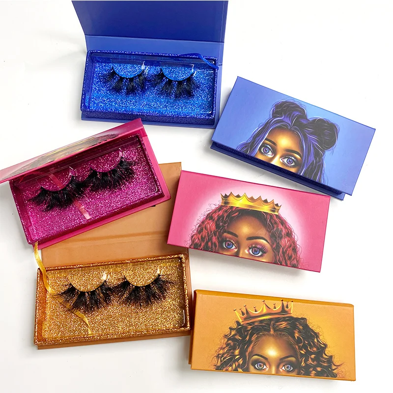 

Mink Eyelashes Custom Packaging Box Lace Bags Own Logo Brand Lashes Vendors With Lash Packaging, Black color