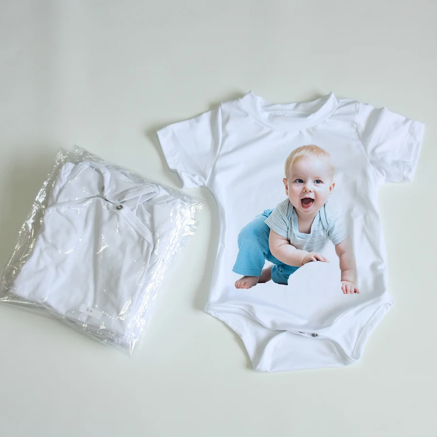 

Small MOQ OEM sublimation blank custom printing jumpsuit plain white soft baby cotton romper