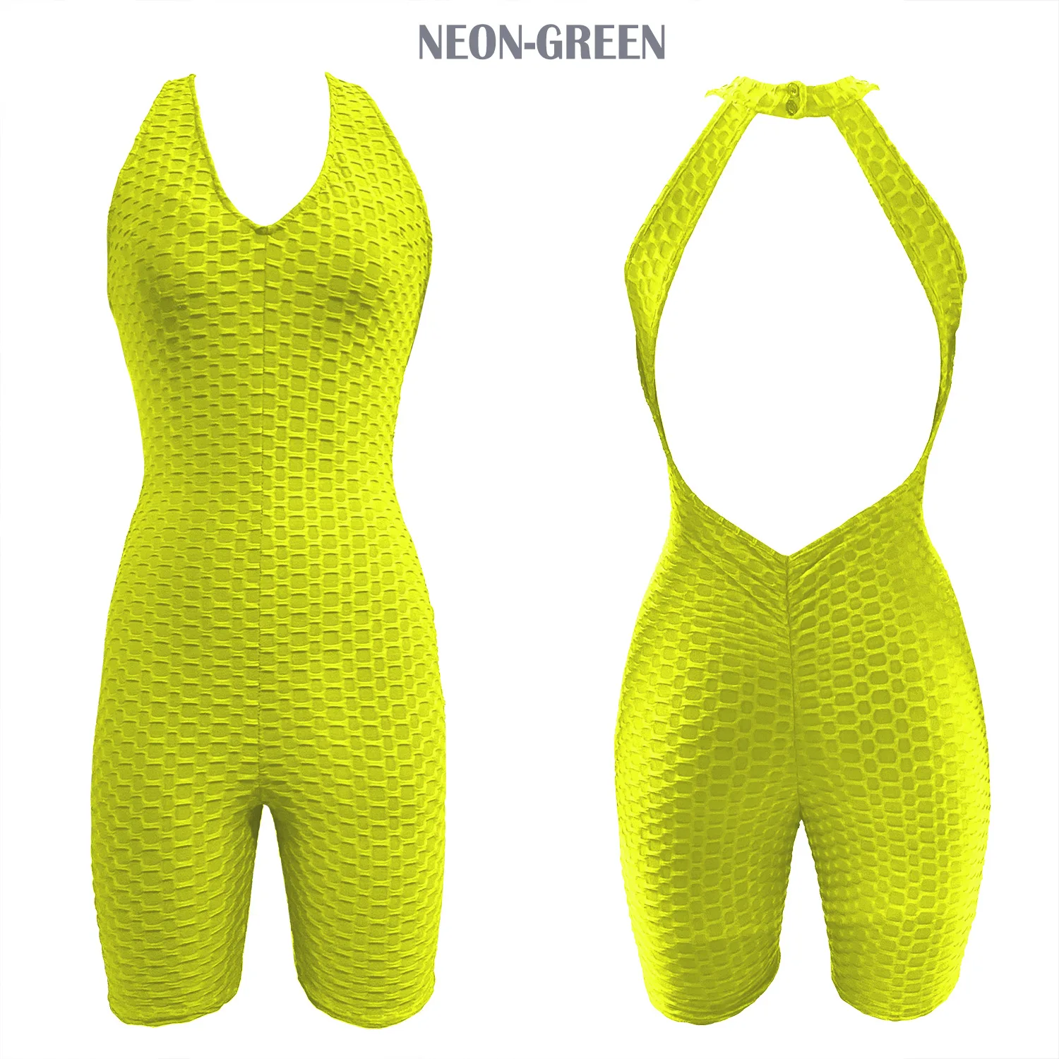 

Solid color honeycomb Yoga suit women's Jumpsuit short Yoga Fitness suit