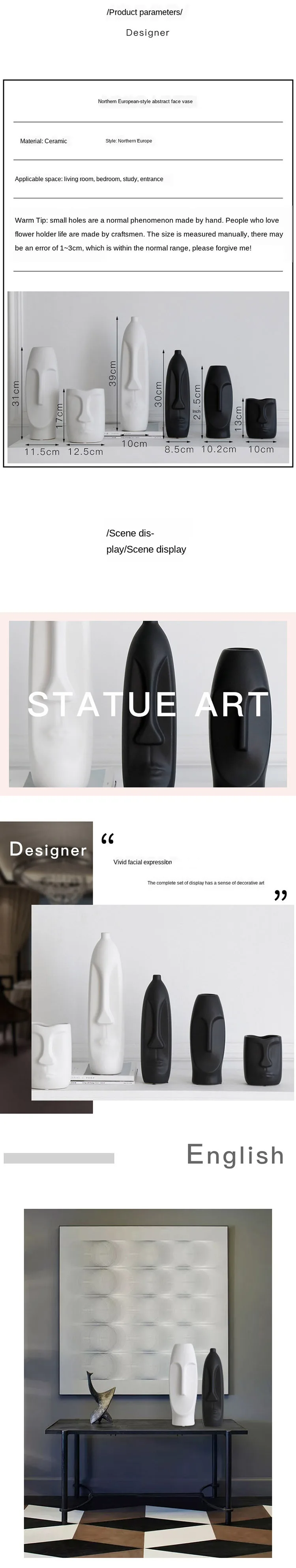 Ceramic Home Decor Luxury With 3D Face Design Art Decorative Accessories For Home.jpg