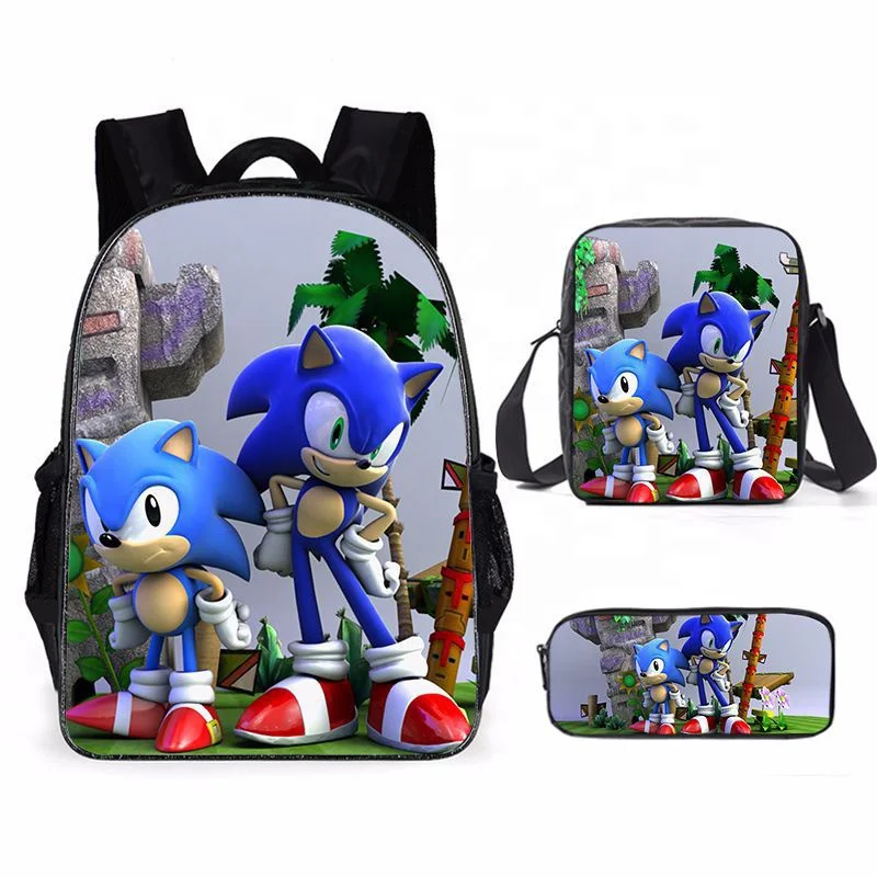 

Low MOQ Custom Anime Cartoon 3D Print Kids Children Primary School Bag 3pcs Set Back to School Gift Large Capacity Backpack