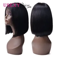 

100 Brazilian Remy Human Hair Bob Wig With Baby Hair Straight Short Lace Front Wig