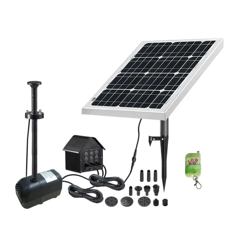 

30W outdoor energy saving solar fountain for garden pond, Black