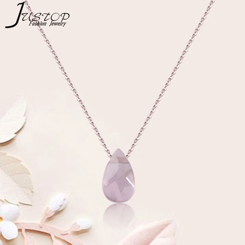 

Handmade Natural Stone Women Custom Necklace Purple Stone Jewellery Pendant, Rose gold
