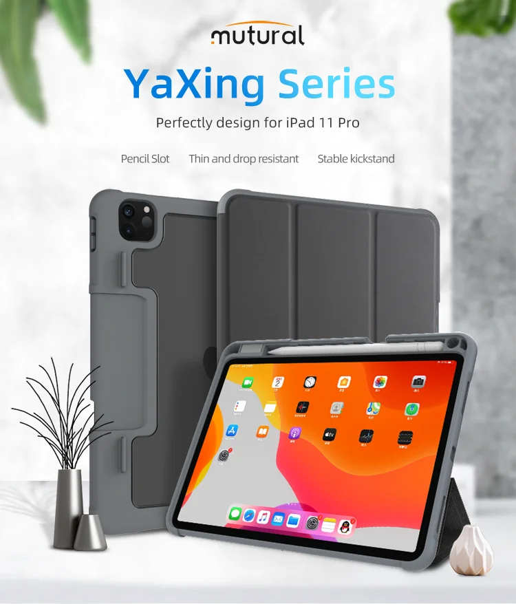Mutural Yaxin Series kickstand case for ipad 7th generation, case for ipad pro 12.9 2020