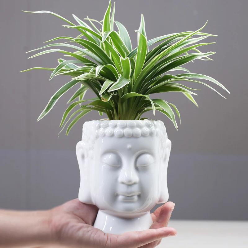 

Ceramic Vase Zen Succulent Green Flower Pot Zen Ceramic Green Plant Pot Home Desk Decoration Buddha Statue Flower Basin