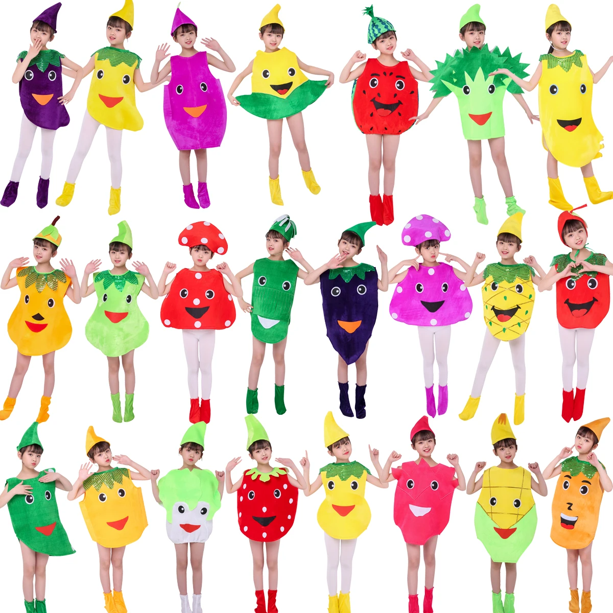 

Halloween fantasia Fruit costume kids girls cosplay suit cute sunshine fantasy high quality polyester material large stock