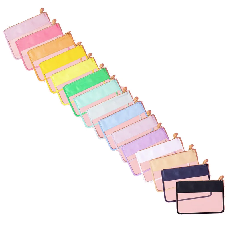 

PVC Transparent Material Makeup Bag Cosmetic Fashion Style Clear Flat Pouch Clear Pvc Makeup Pouch, Customized color