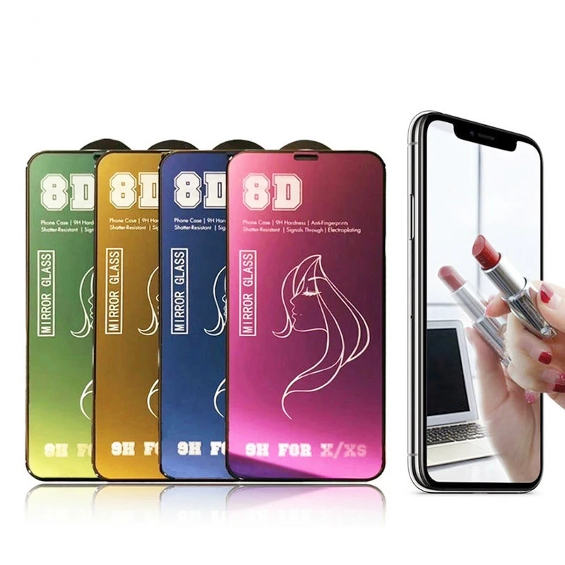 

New 8D Makeup Color Mirror Glass Screen Protector For Samsung A02 A03 Core A72 A52 A32 A22 Full Coverage Tempered Film