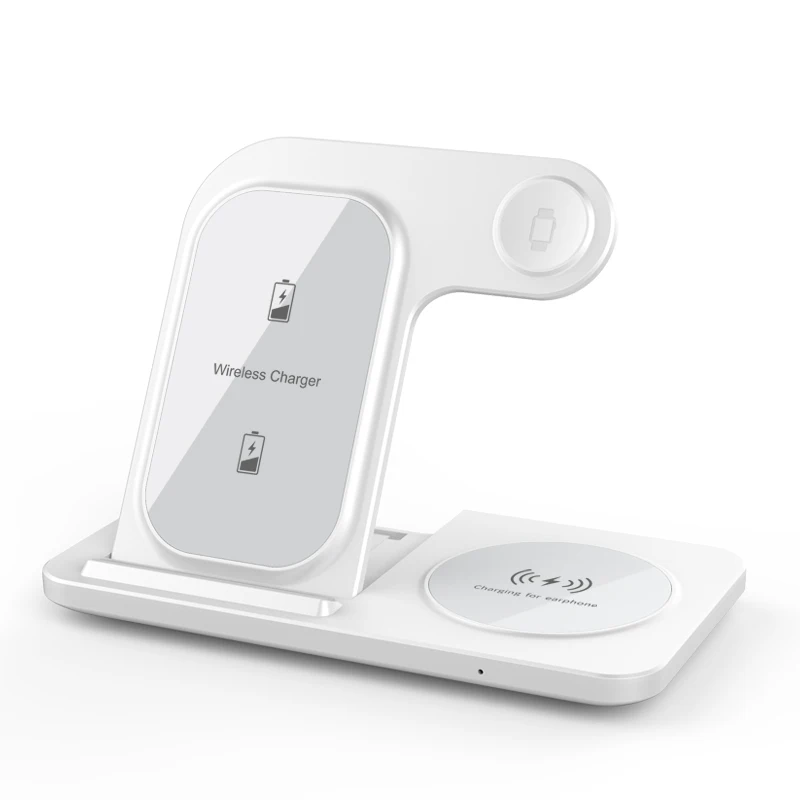 

Wholesale 15W Fast Wireless Charger Stand 3 in 1 Foldable Charging Station For iPhone 15 14 13 12 11 Apple Watch Airpods