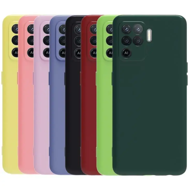 

Eco-Friendly Liquid Silicone Phone Case For OPPO A94 F19 Pro Shockproof Funda Mobile Phone Back Covers For Oppo reno 5 pro 5g, 8 colors