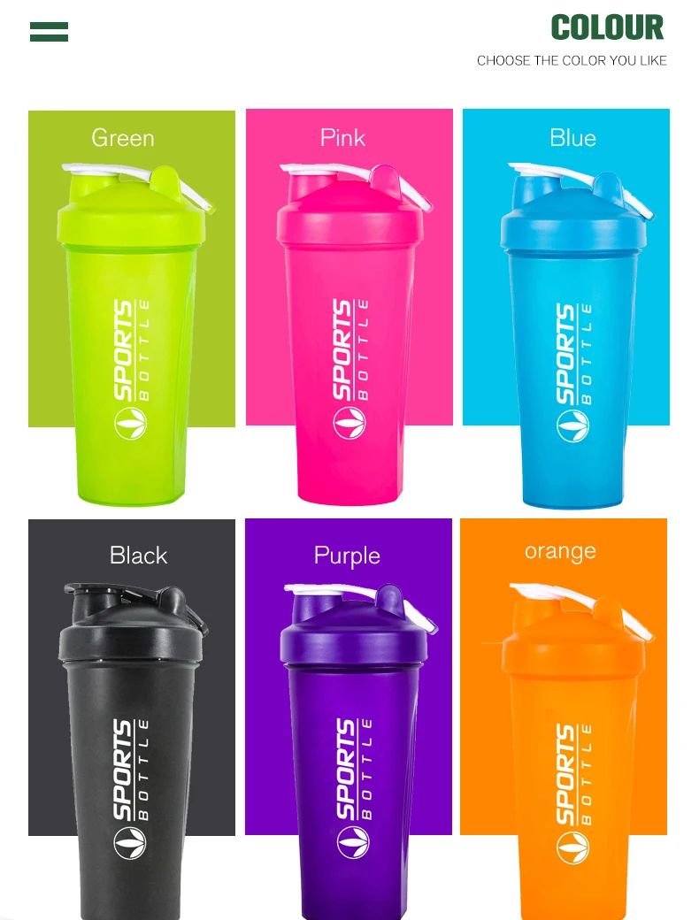 Plastic Gym Protein Shaker Bottle,Wholesale 20 Ounce Custom Logo Color Bpa Free Plastic Fitness