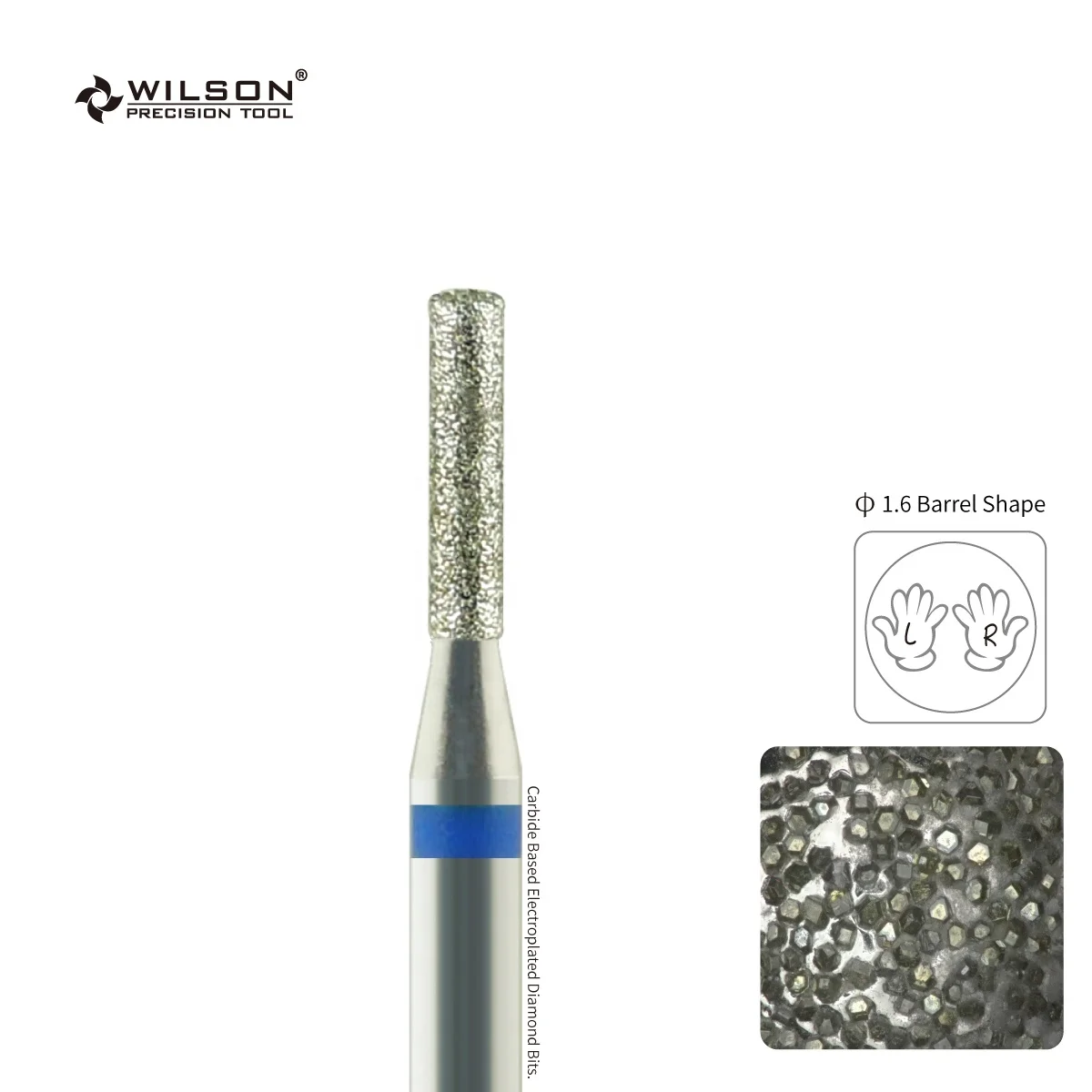 

RTS/1.6mm Barrel Shape/ WILSON Hot Sale diamond nail drill bit Based on carbide nail bit Cuticle Clean Tools nail drill bit