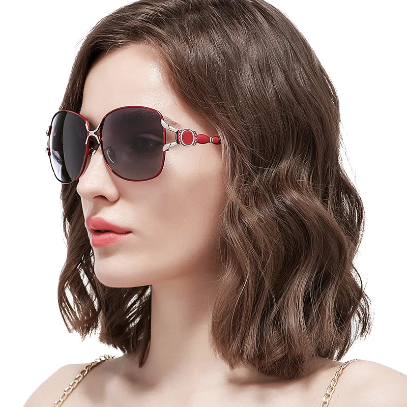 

Hot Sale Custom Logo Colorful lens Polarized womens sunglasses trendy, Mix color or custom colors