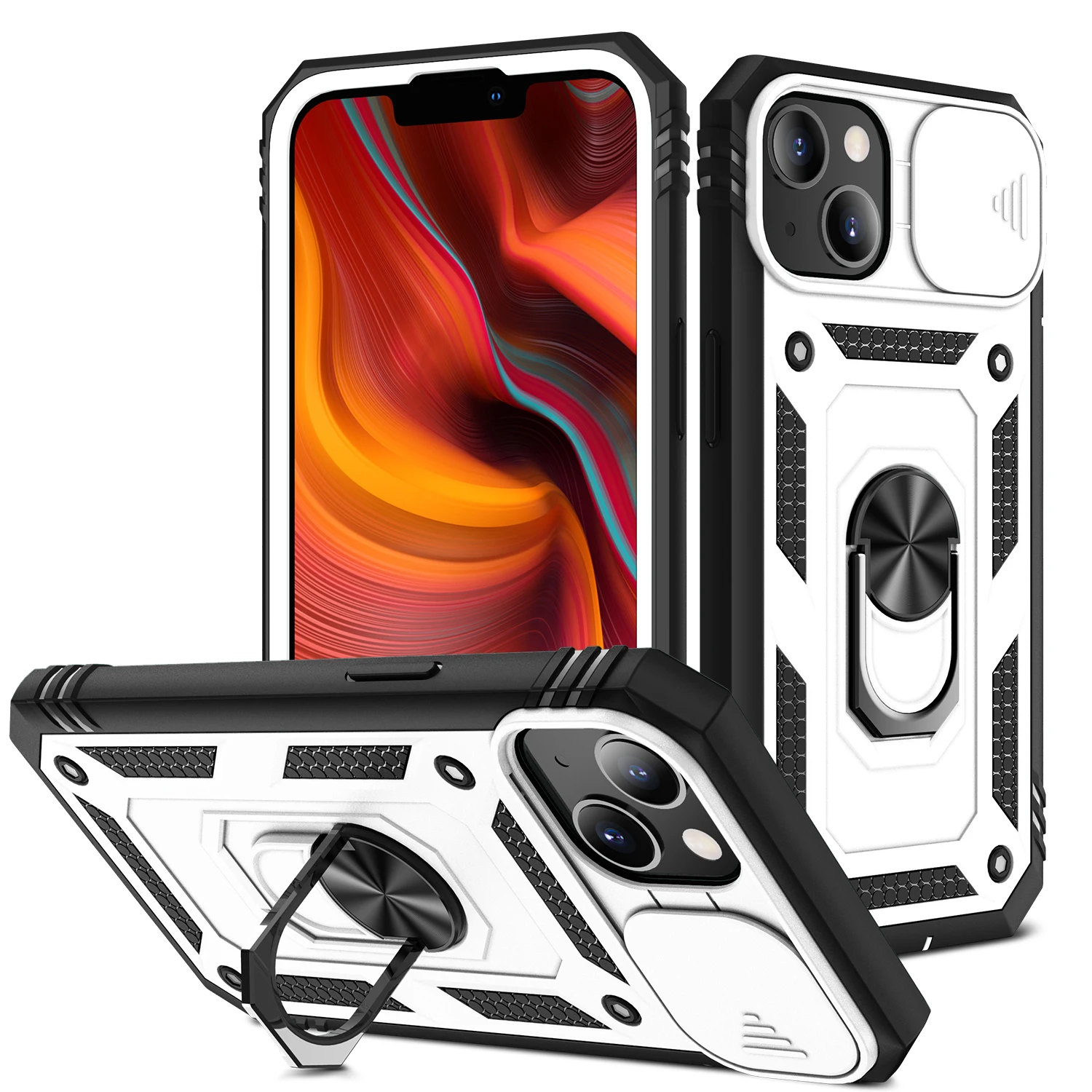 

Armor II TPU PC Shockproof phone case with push window for Phone 13 pro max