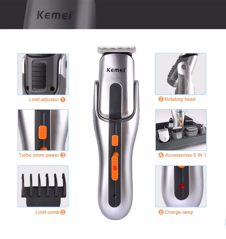 Kemei KM 680A Rechargeable Electric Hair Clipper Trimmer Equipment for Hair Salon