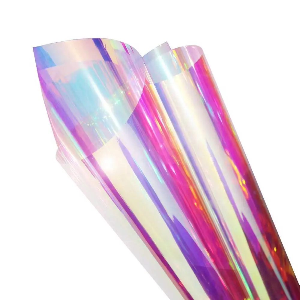 Film Holographique Arc-en-Ciel PVC - Feuille Dichroïque Irisée A4 - Pour DIY, Décoration, Vêtements - Effet Miroir