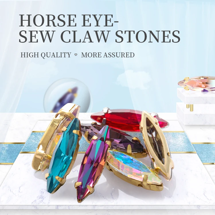 

Diy Nail Art,Jewelry Decoration,Cloth,Bags,Etc Navette Claw Stones Sew On Navette Loose Rhinestones, As show pictures