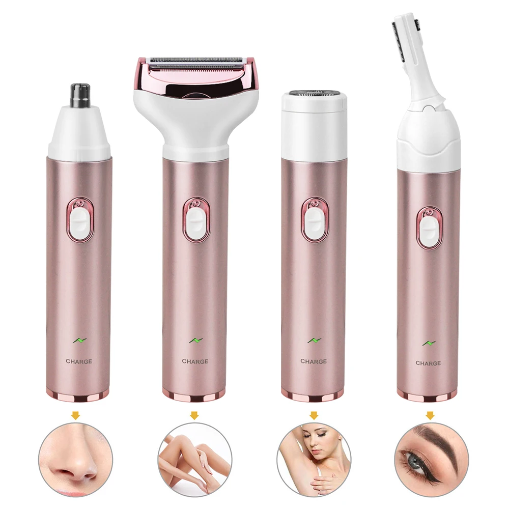 

4 in 1 Painless Hair Remover Portable Bikini Trimmer Electric Shaver for Women