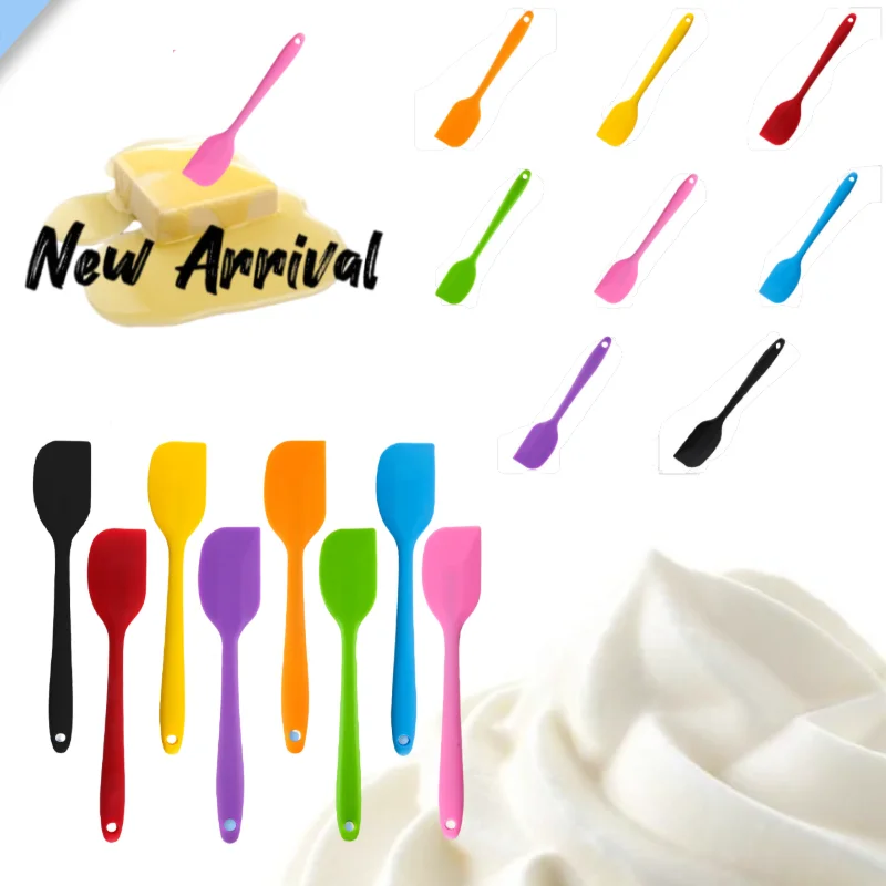 

11 inch Wholesale Birthday Cake Cream Non-Stick Heat Resistant Silicone Scraper Spatula for Baking, Various