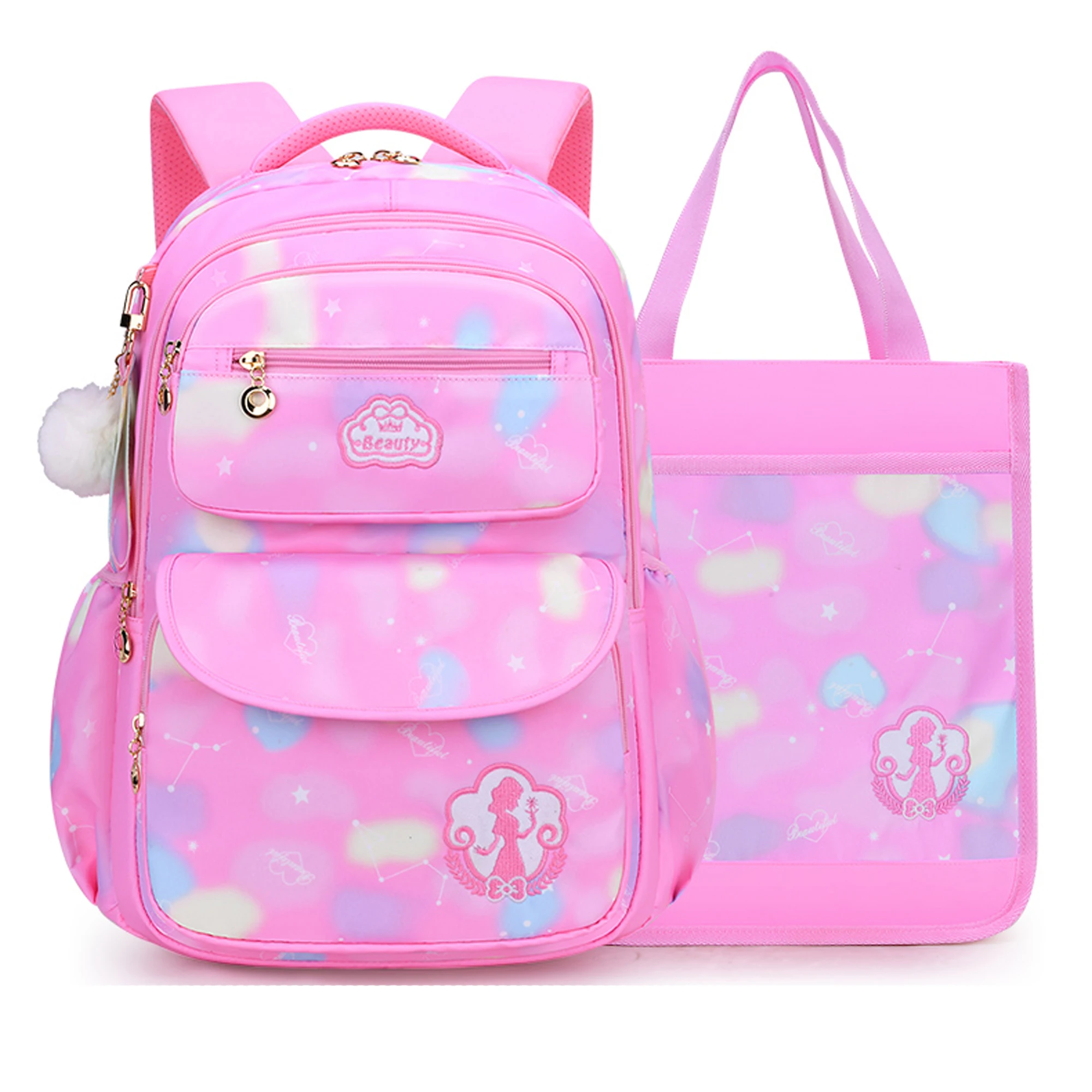 

Backpack for Kids Girls School Backpacks with Tote Hanbags Cute Kindergarten Primary BookBag Set