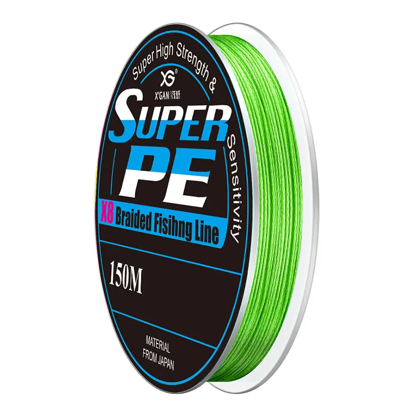 

HIGH QUALITY X-GAN PE FISHING LINE 150M SUPER PE X8 BRAIDED, 12 colors