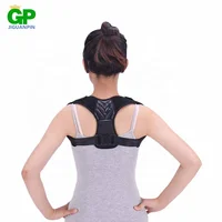 

HENGSHUI 2019 back support posture corrector for women men leather brace Upper Shoulder Clavicle postural Correction Belt